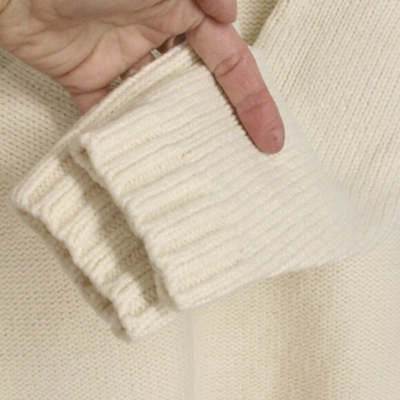 Banana Republic Sunday Sunday Wool Blend Cream Raglan Knit Crewneck Sweater Sz S - Picture 5 of 11